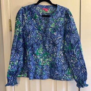 Lilly Pulitzer Aboco Blue Turtle Shirt